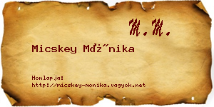 Micskey Mónika névjegykártya